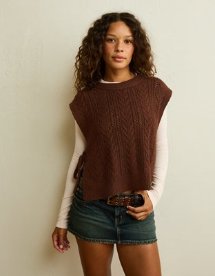 AE Whoa So Soft Cable Knit Vest