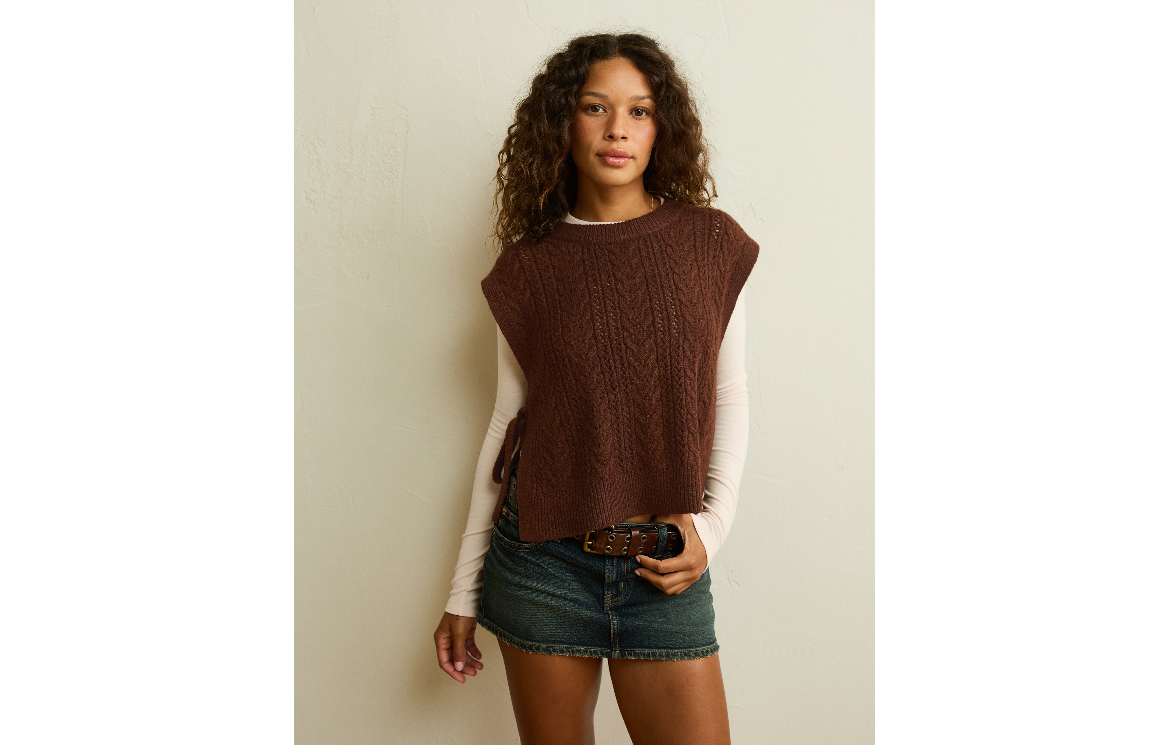 AE Whoa So Soft Cable Knit Vest