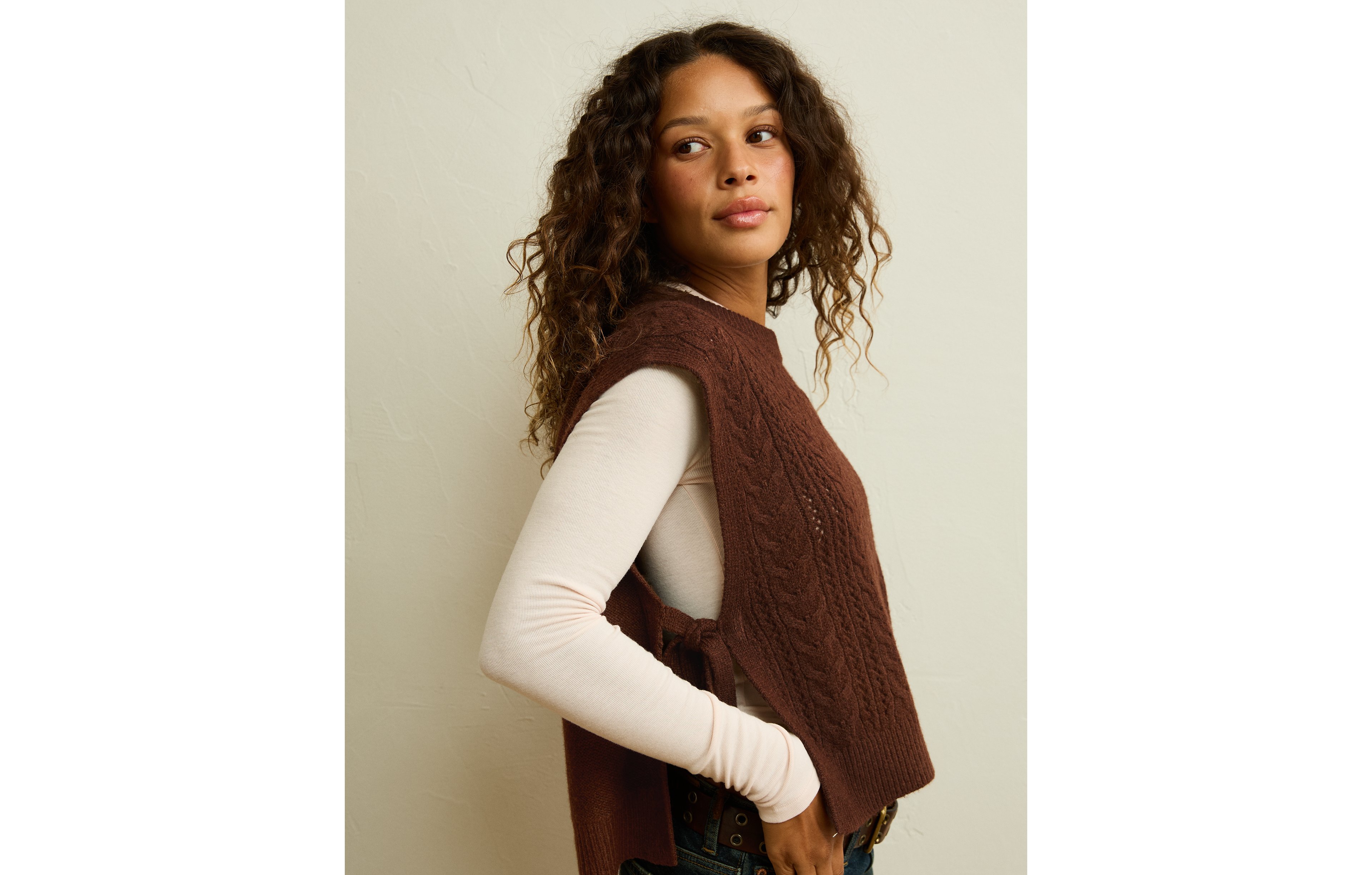 AE Whoa So Soft Cable Knit Vest