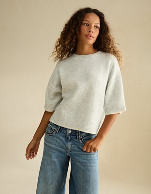 AE Whoa So Soft Short-Sleeve Sweater