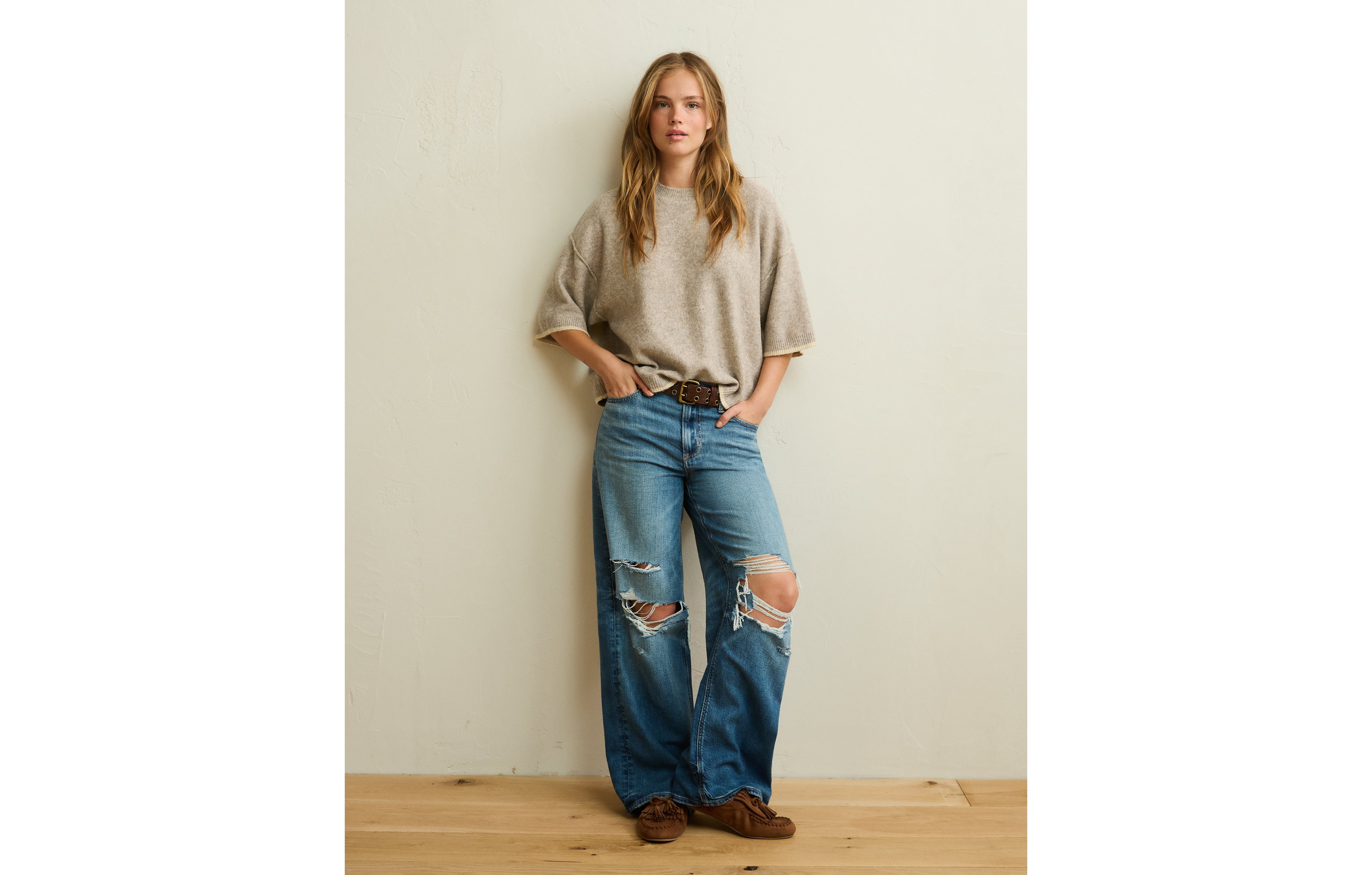 AE Whoa So Soft Short-Sleeve Sweater