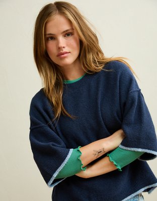 AE Whoa So Soft Short-Sleeve Sweater