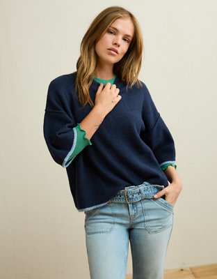 AE Whoa So Soft Short-Sleeve Sweater