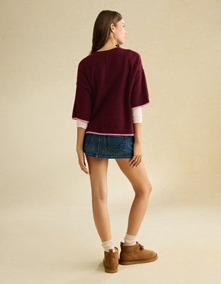 AE Whoa So Soft Short-Sleeve Sweater