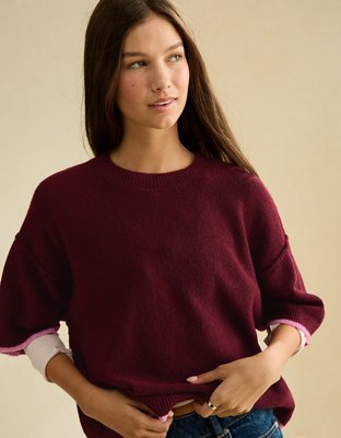 AE Whoa So Soft Short-Sleeve Sweater