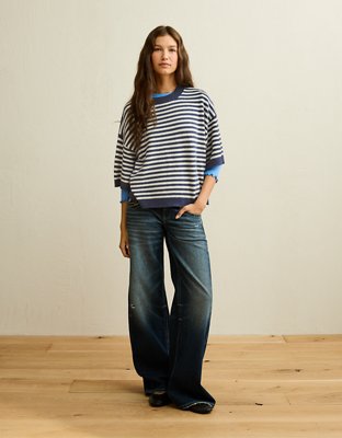 AE Whoa So Soft Short-Sleeve Sweater