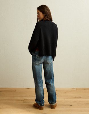 Женский свитер American Eagle AE Whoa So Soft, цвет: Насыщенный чёрный — фото 2