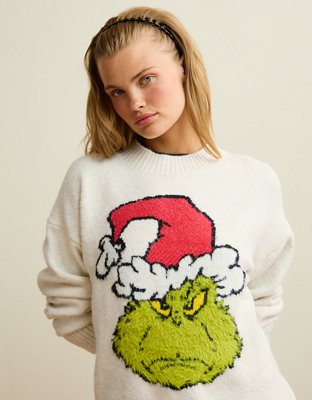 AE Whoa So Soft Grinch Graphic Oversized Sweater