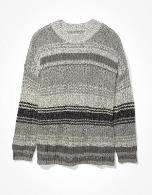 american eagle black and white sweater