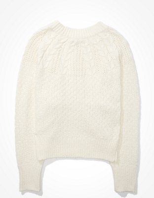 AE Cable Knit Crew Neck Sweater