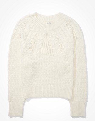 AE Cable Knit Crew Neck Sweater