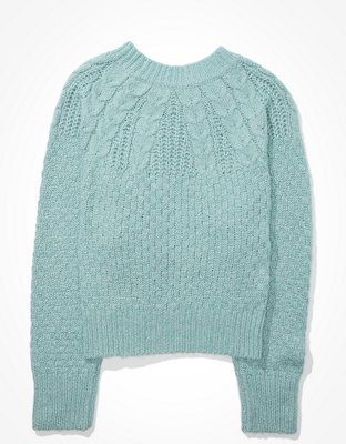 AE Cable Knit Crew Neck Sweater