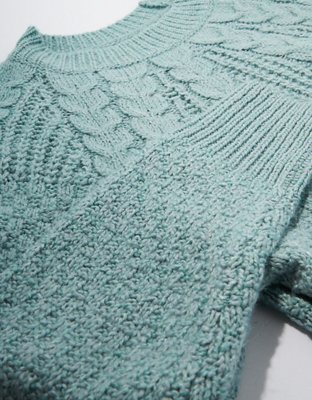AE Cable Knit Crew Neck Sweater