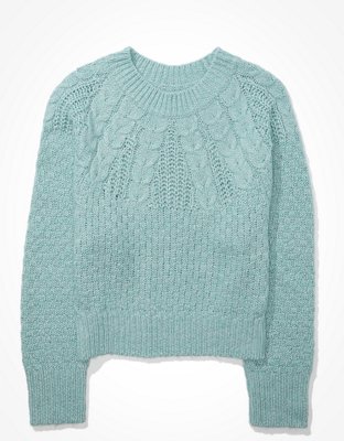 AE Cable Knit Crew Neck Sweater