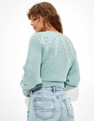 AE Cable Knit Crew Neck Sweater