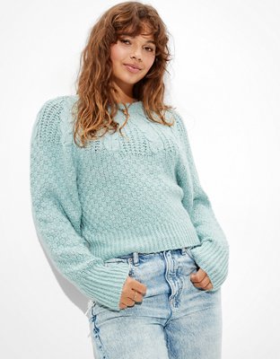 AE Cable Knit Crew Neck Sweater