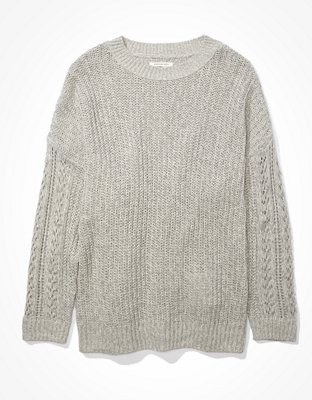 Женские свитеры American Eagle AE Oversized Pointelle Sleeve Crew Neck Sweater — фото 3