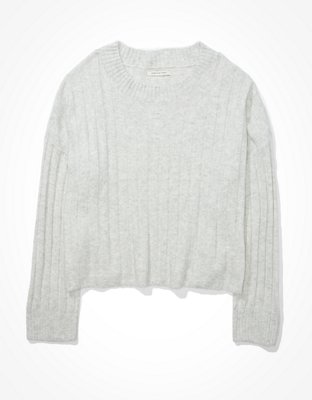 crew neck cropped sweater