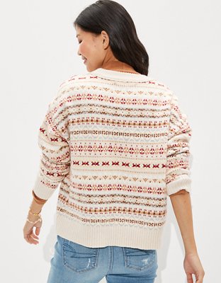 AE Suéter con Motivo Fair Isle Navideño