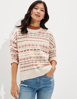 AE Suéter con Motivo Fair Isle Navideño
