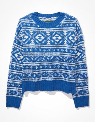 AE Suéter con Motivo Fair Isle Navideño