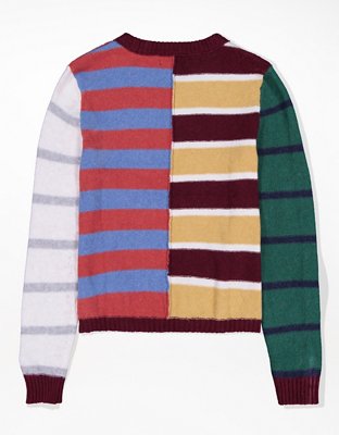 AE Patchwork Crew Neck Sweater