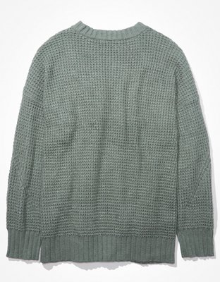 AE Oversized Waffle Knit Sweater | American Eagle