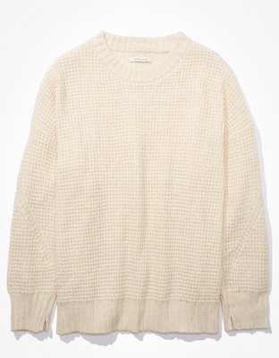 WAFFLE KNIT SWEATER - Light beige