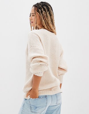 AE Oversized Waffle Knit Sweater | American Eagle
