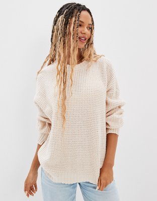 AE Whoa So Cozy Waffle V-Neck Sweater