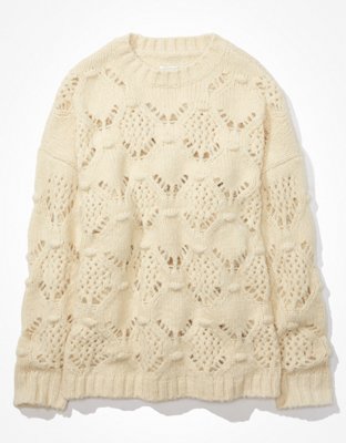 Willow & Root Pointelle Knit Sweater - Women's Sweaters in Chamoir