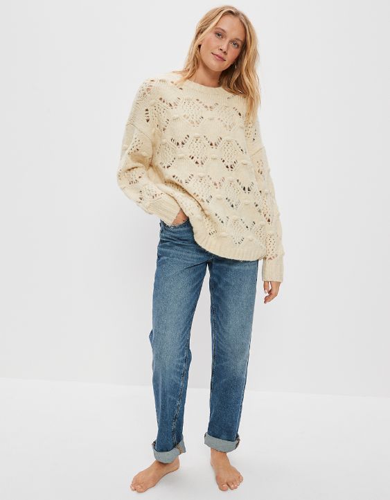 AE Oversized Pointelle Sweater