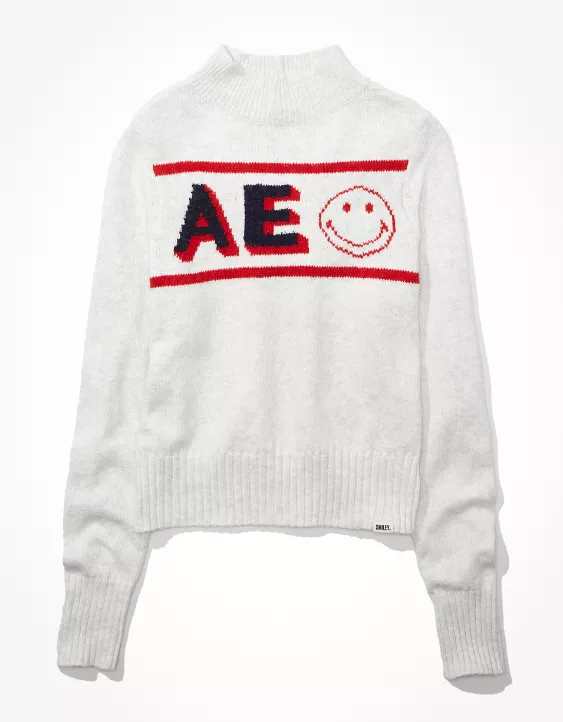 AE Smiley® Mock Neck Sweater