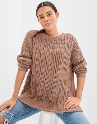 American eagle waffle on sale sweater