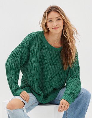 AE Oversized Cable Knit Sweater Dress