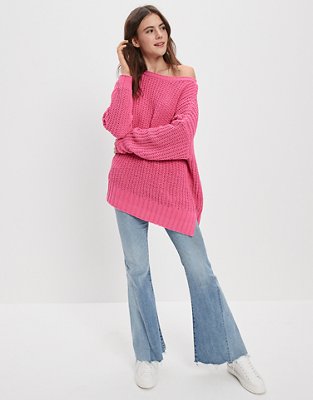 Ae Women's Whoa So Cozy Waffle V-Neck Sweater