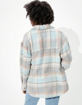 Женские куртки American Eagle AE Oversized Plaid Shirt Jacket — фото 2