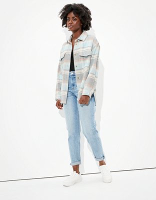 Plaid oversized clearance jacket