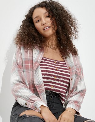 Buy The Souled StoreCollared Neck Plaid: Multi Crop Women Cropped