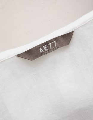 Женская блузка American Eagle AE77 Ruffled-Neck, цвет: Белый — фото 6