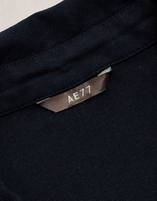AE77 Embroidered Linen-Blend Button-Up Shirt