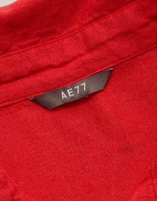 AE77 Embroidered Linen-Blend Button-Up Shirt