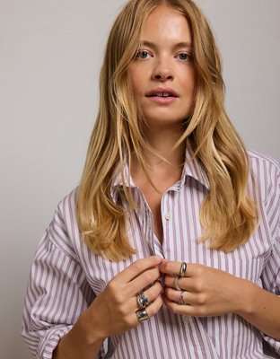 AE77 Oversized Poplin Button-Up Shirt