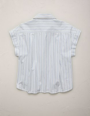 AE77 Cropped Poplin Short-Sleeve Shirt | American Eagle