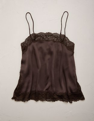 AE77 Satin Slip Lace Cami Top | American Eagle