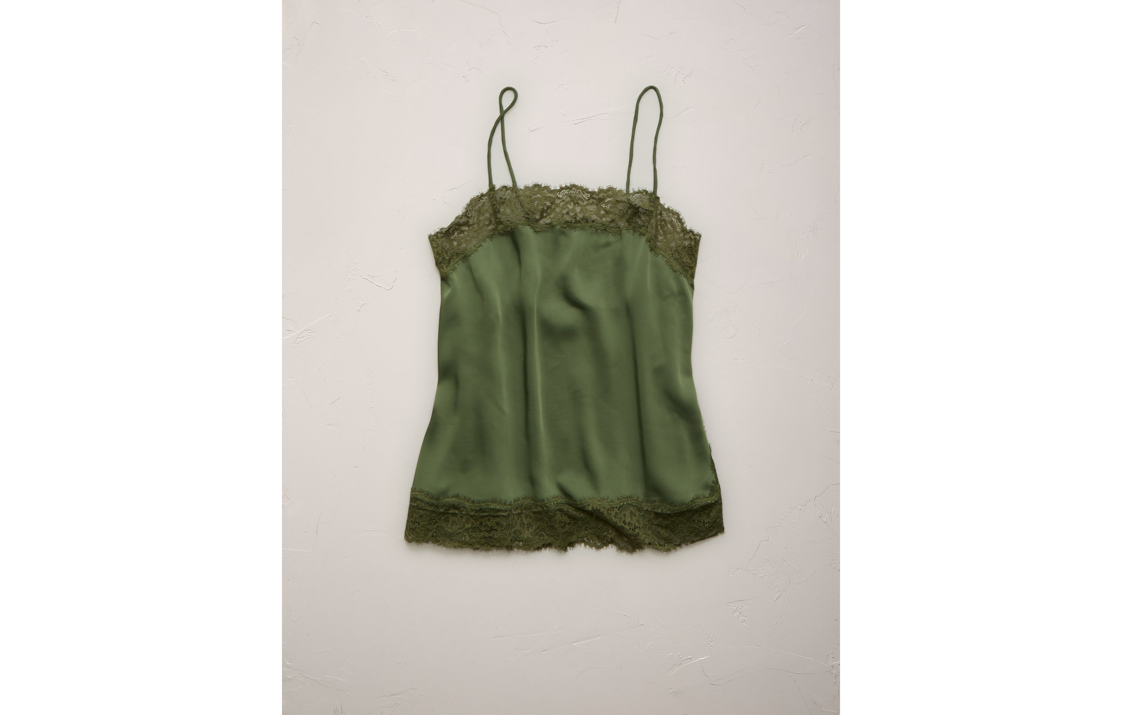 AE77 Satin Slip Lace Cami Top