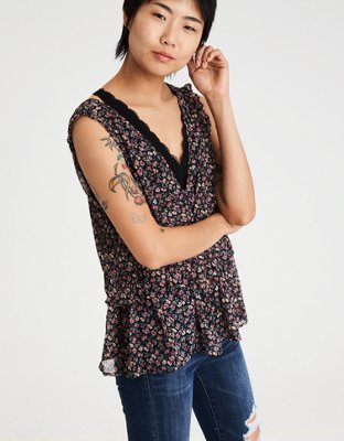 AE PEPLUM SLEEVELESS TOP