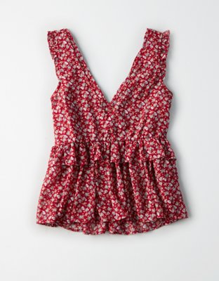 AE PEPLUM SLEEVELESS TOP