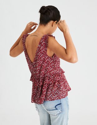 AE PEPLUM SLEEVELESS TOP