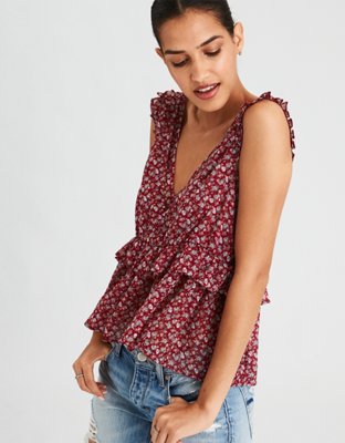 AE PEPLUM SLEEVELESS TOP